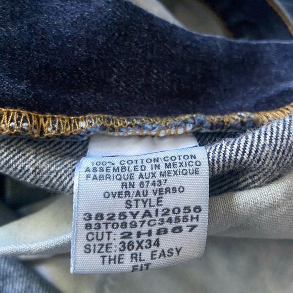 RL Easy Fit Jeans Hemmed Capri Size 35x25 - Picture 7 of 8